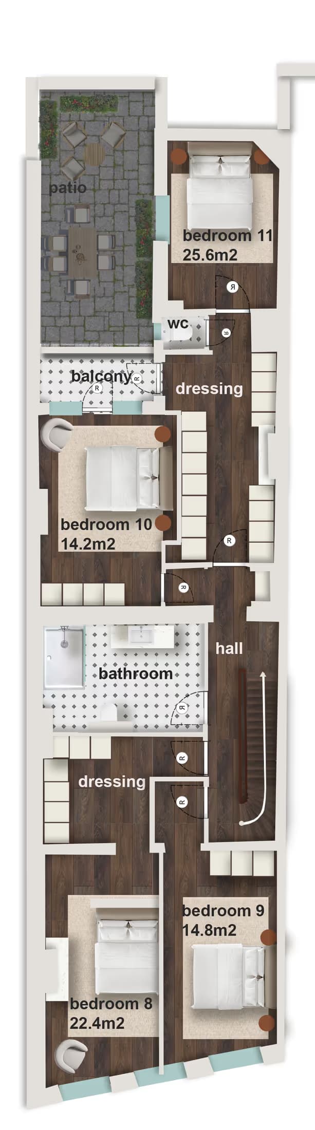 11. Coliving room – Garden Side Right thumbnail 11
